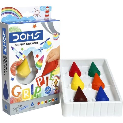 Doms Grippie Plastic Crayons 6 Shades
