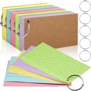 350 Pcs Index Cards light blue, green, purple, yellow, pink